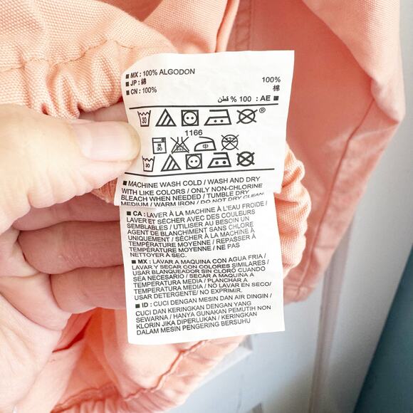 Old Navy ON Peach Field Utility Jacket Funnel Neck Gold Buttons Cinched Waist L - Picture 10 of 14